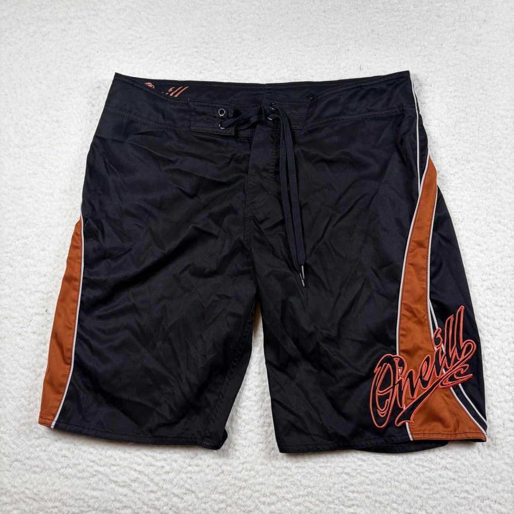 O'Neill Board Shorts Mens Surf Swim Trunks Embroidered Logo 36 Black Skate Beach
